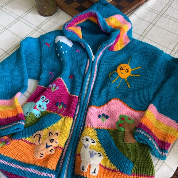 Handmade vintage Knit zip up - Picture 1 of 4